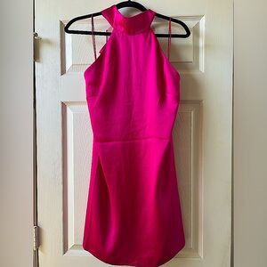 Express hot pink halter dress
